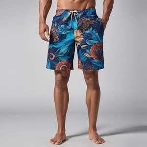 Bañador de secado rápido para hombre, shorts de satén a la moda, con patrón sólido para ropa de playa formal, modelos de traje de baño al por mayor OEM - Product Image 2
