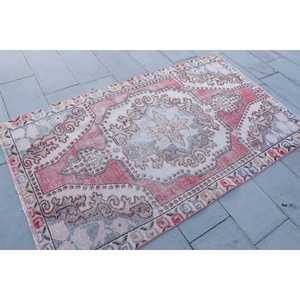 พรมตุรกีขนาด 4.1x6.8 ฟุต พรมวินเทจ พรมลายดอกไม้สีแดงน้ำเงิน - Product Image 4