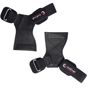 2025 nouvelles poignées en caoutchouc de levage d'entraînement de gymnastique de style personnalisé OEM en cuir pour les sports d'haltérophilie - Product Image 2