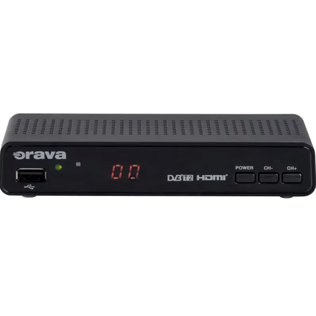 Orava Digital Terrestrial Receiver DVB-T2 (HEVC) with Plastic & Metal Construction Made in Slovakia
