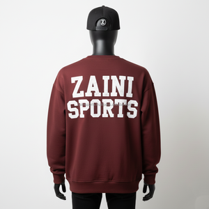 Sudadera de Hombre, 320GSM, Mezcla de Algodón Suave, Color Granate, Logotipo Personalizado Bordado, Parche en el Pecho, Estilo Deportivo, Sudadera Básica - Product Image 2