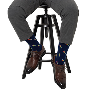 Chaussettes habillées en coton pour hommes en gros, antibactériennes, avec motif de perroquet, logo personnalisé disponible pour un usage quotidien, décontracté ou professionnel - Product Image 6
