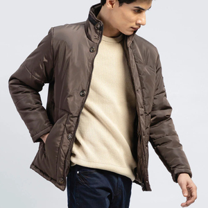 Doudounes oversize à col haut pour hommes Blouson aviateur d'hiver personnalisé pour hommes Ski de plein air imperméable avec poche zippée - Product Image 4