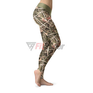 Mallas deportivas de gimnasio para mujer con estampado personalizado de alta calidad estilo informal con logotipo de cintura tarifa al por mayor servicio OEM - Product Image 3