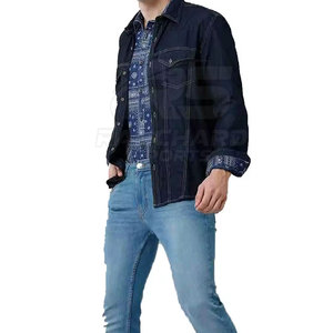 <b>Men</b> Casual <b>Jeans</b> Shirt Slim Fit Long Sleeve <b>Work</b> Top <b>Men</b> Button Up <b>Jeans</b> Shirt Trendy Everyday Streetwear Shirt - Product Image 3