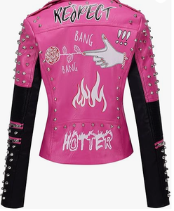 Women's <b>Zip</b> <b>Front</b> Fully Lined Leather Knitted Eco-Friendly Breathable Racer Jacket Varsity Streetwear Quilted - Product Image 3