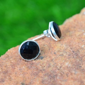 Classical Stud <b>Earrings</b> Jewelry For Women Silver Boho Style Jewelry 925 Sterling Silver Black Onyx Gemstone <b>Handmade</b> <b>Earrings</b> - Product Image 4
