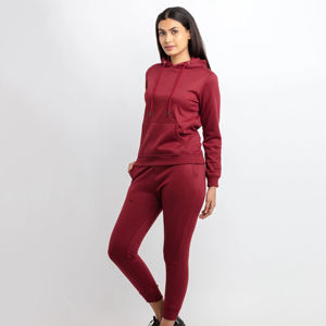 Chándal informal de algodón 100% de alta calidad para mujer, forro polar sólido con logotipo bordado, conjunto de invierno transpirable, estilo impreso - Product Image 3