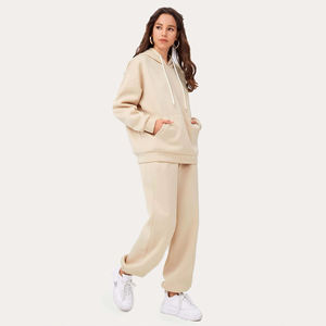 Pull à capuche surdimensionné pour femmes avec pantalon Sweat-shirt Joggers Loose Tracksuit Custom Design Women Fleece Tracksuit Jogging suit - Product Image 3