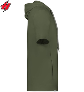 Sudadera de felpa francesa de manga corta personalizada de alta calidad para hombre nueva moda Otoño deporte liso polar estampado al por mayor Sudadera con capucha - Product Image 3
