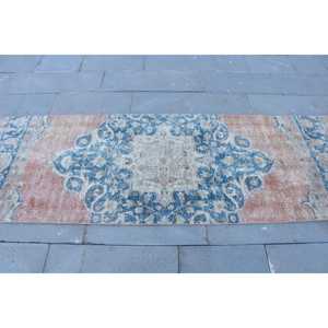 Vintage Rug, 2.7x7.8 ft <b>Runner</b> Rug, Blue <b>Red</b> Wool Rug - Product Image 4