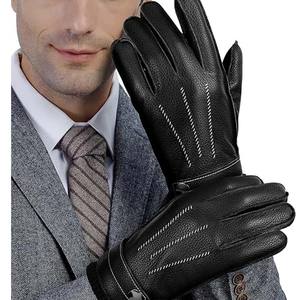 Gants de conduite en cuir pour hommes, durables, confortables, décontractés, compatibles avec les écrans tactiles, imperméables, de protection pour moto, pour la conduite quotidienne et le vélo - Product Image 5