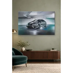 Impression sur toile de la BMW M6 Gran Coupé Fida Silver dans un garage couvert - Product Image 2
