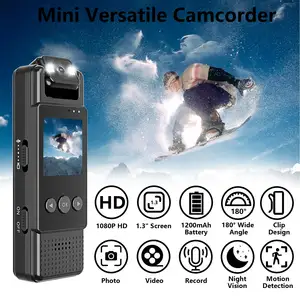 Mini Camera 180 Graden Draaibaar 1.3 Inch Body Jacket Pocket Camcorder Pen Professionele Video Body Gedragen Wifi 15M Camera