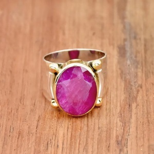 แหวนทับทิมแหวนเงิน925ใหญ่เป็นของขวัญ - Product Image 2