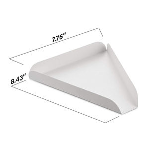 Plato de cuña para pizza individual blanco, bandeja para rebanadas de pizza de cartón, platos hechos a medida que garantizan que el material de calidad no se rasgue ni se doble - Product Image 2