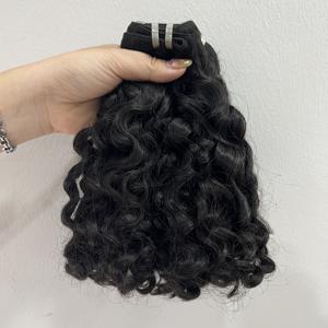 Vente en gros d'extensions de cheveux tissés bouclés noirs courts bruts toutes cuticules alignées machine de qualité vierge de cheveux humains vietnamiens double - Product Image 6