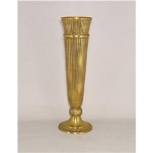 Vase à fleurs en laiton antique fait à la main avec finition dorée parfait pour le décor de salon et de réception de mariage - Product Image 2