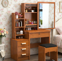 Table de toilette de luxe peu encombrante, coiffeuse portable avec grande capacité de rangement, bureau de maquillage pour appartement type loft