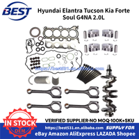 MBSGSW Kit de reconstruction de moteur Vilebrequin Pistons Roulement Con-rod pour Hyundai Elantra Tucson Kia Forte Soul G4NC2.0L 2012-2019