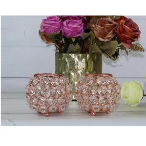 Bougeoir votif en métal doré/cristal de forme ronde pour la maison et la décoration de table de noël bougie votive - Product Image 2