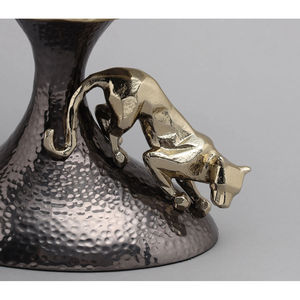 Frutero de Vidrio de Diseño con Base de Pantera Metálica, Decoración para el Hogar y Bodas, Tazón para Servir Postres, Decoración de Comedor, Tazón para Exhibir Frutas - Product Image 4