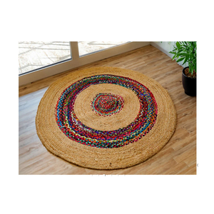 Wholesale Modern Beige Jute Hand Woven <b>Round</b> Area Rug <b>Carpet</b> Set Eco-Friendly for Living Room - Product Image 5