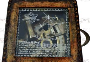 Sextant antique en laiton nautique fait à la main 5 pouces Kelvin & Hughes Londres 1917 avec boîte en cuir Sextant pour marins et géomètres - Product Image 5