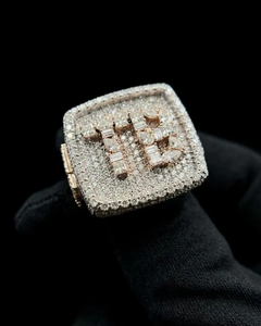 Bague de poignet unisexe en argent 925, sertie de lettres personnalisées en moissanite VVS taille ronde, effet diamant, haute brillance, étincelante - Product Image 3