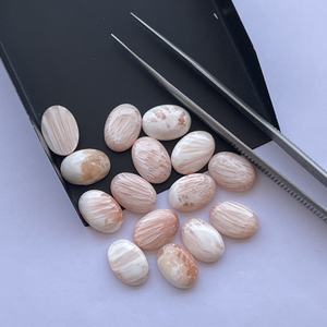8mm 10mm 12mm melocotón blanco Natural Scholarsite liso ovalado Flatback cabujón piedra preciosa suelta piedra Real para la fabricación de joyas en línea - Product Image 2