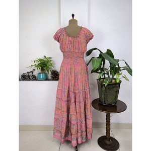 Bata Larga de Playa Estilo Boho para Mujer, Estampado Floral Digital, Material Viscosa, Cintura Elástica, Decoración con Cremallera, Suministro ODM - Product Image 4