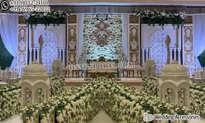 ชุดคริสตัลตกแต่งเวทีงานแต่งงานของชาวฮินดู,ชุดเวทีงานแต่งงานที่สวยงามของชาวฮินดูสำหรับตกแต่งเวทีพระจันทร์เสี้ยวงานแต่งงาน - Product Image 6