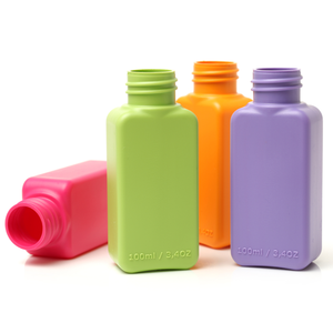 Botella cosmética de plástico PET cuadrada de alta calidad ODM OEM 100ml con colores ricos y tarro de HDPE de 200ml con logotipo impreso - Product Image 5