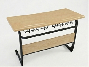 Wholesale Modern Single School <b>Desk</b> Verzalit Top Metal Frame Storage Rack Durable Wood Hotel Commercial Classroom Furniture - Product Image 1