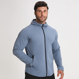 แจ็กเก็ตกันลมมีฮู้ดสำหรับผู้ชาย, แจ็คเก็ตกันลมมีฮู้ดน้ำหนักเบาระบายอากาศได้ดีไนล่อนเคลือบสแปนเด็กซ์ไซส์ XS สำหรับยิมสไตล์สปอร์ต - Product Image 3