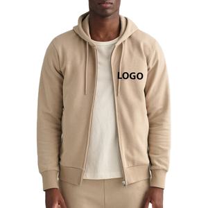 เสื้อฮู้ดซิปพิมพ์ลายปักเอง ปี 2025 ทรงโอเวอร์ไซส์ ยูนิเซ็กซ์ ผ้าฟลีซคอตตอน 100% เป็นมิตรกับสิ่งแวดล้อม เสื้อสตรีทแวร์ผู้ชาย ย้อมสีพื้น - Product Image 1