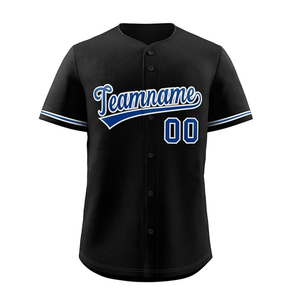 Custom Black Baseball Jersey Men's Women's Youth Summers Script Logo Number Short Sleeve Button <b>Up</b> Softball Jersey Blank - Product Image 5