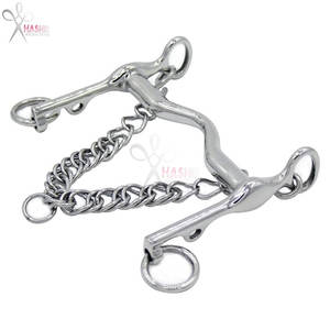 Bocado de Caballo de Acero Inoxidable Resistente, Tipo Derby, con Punta Baja y Trenzada, para Entrenamiento y Control Ecuestre, Marca HASHIR - Product Image 3