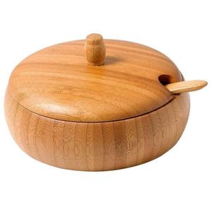 ShellMut de madera con acabado de nuez, uso de diseño único en olla de almacenamiento para servir alimentos con tapa para cocina, hotel, Venta caliente de madera cálida - Product Image 4