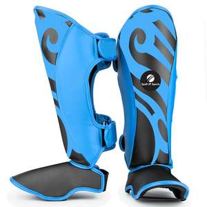 Espinilleras de Boxeo con Diseño de Logotipo Personalizado al por Mayor, Disponibles en Todos los Tamaños, Espinilleras de Cuero Genuino para Adultos en Oferta - Product Image 2