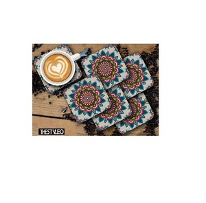 Enamel Print Handmade Modern Round Wood Tea Coffee Wine Glass Mats <b>Pads</b> High Quality Homeware Tableware Dinnerware Coaster - Product Image 1