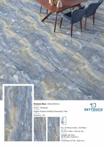 Carreaux en porcelaine gris bleuâtre de 9mm 600x1200mm Carreaux d'intérieur brillants pour sol et mur dans la chambre à coucher, cuisine, salon - Product Image 3