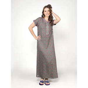 Chemise de nuit Alpine XXL ODM pour femmes, confortable pour un usage quotidien, avec poche latérale, tissu tissé doux et respirant, imprimé, maxi chemise de nuit - Product Image 4