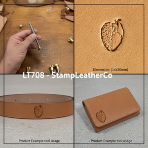 LT708 Sello de cuero Corazón Cerebro Fusión Corazón Diseño 14x20mm (5/9 \ "X 11/14 \") para manualidades de cuero - Product Image 1