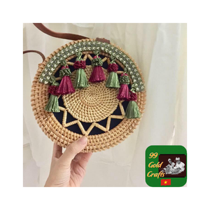 Bolso de mimbre natural hecho a mano único, bolso de mano de mimbre marino, bolso de jacinto de agua con estilo personalizado informal elegante de verano - Product Image 3