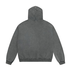 Streetwear OEM Pull à capuche vintage surdimensionné pour homme avec impression lavée à l'acide Coton mélangé lourd personnalisé - Product Image 3