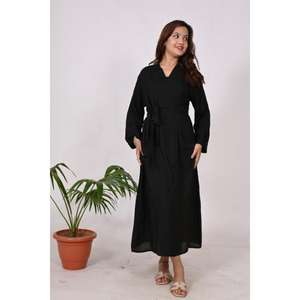 <b>Womens</b> Long <b>Satin</b> Modal Bathrobe Designer Kimono Style Nightwear, Soft Intimate Sleepwear & Elegant Nightgown <b>Robe</b> - Product Image 2