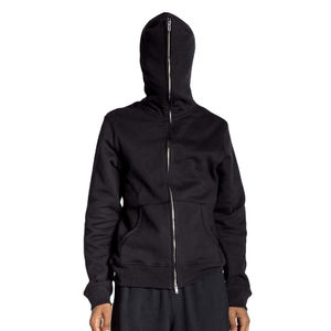 Vente en gros de sweats à capuche 100% coton avec fermeture éclair intégrale, impression personnalisée, poids lourd, manches longues côtelées, style streetwear avec capuche confortable - Product Image 6
