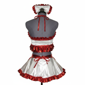 Disfraz de Enfermera Sexy para Mujer, Conjunto de 4 Piezas, Top Corto, Falda Plisada y Diadema, Lencería para Adultos, Juego de Roles - Product Image 4