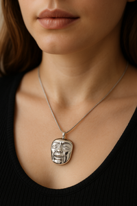 Argent 925 3D visage pendentif Charm Design pendentif vente en gros usine de bijoux en Thaïlande - Product Image 2